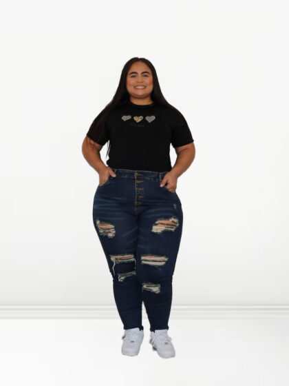 Jean Denim con Rasgados - Talla Plus