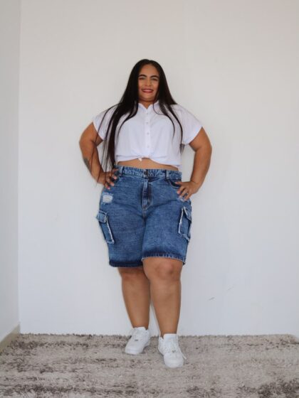 Bermuda Denim Cargo - Talla Plus