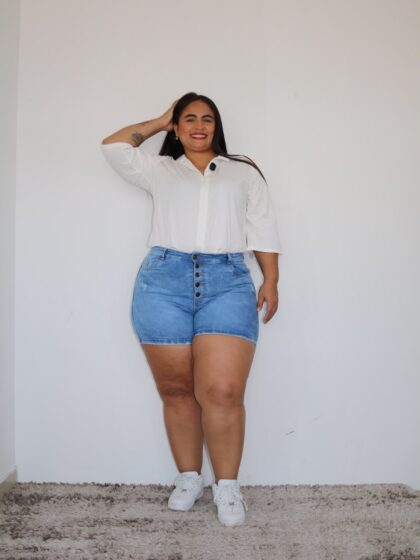 Short Denim Multibotón - Talla Plus