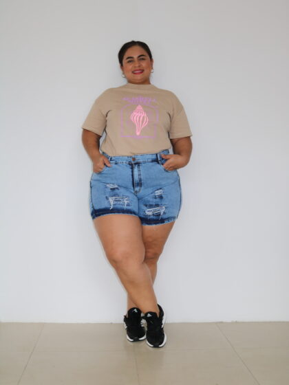 Short de Mezclilla Azul Claro - Talla Plus