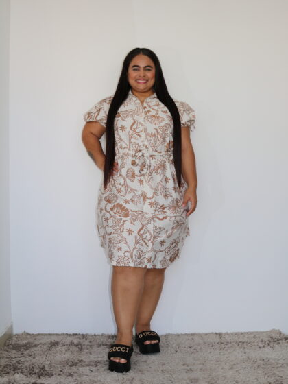Vestido Estampado con Flores - Talla Plus