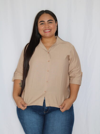 Blusa Versátil de Silueta Recta con Textura Suave - Talla Plus