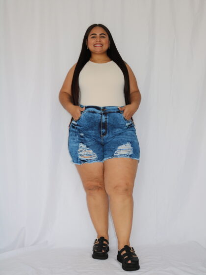 Body Básico Sin Mangas de Cuello Redondo - Talla Plus